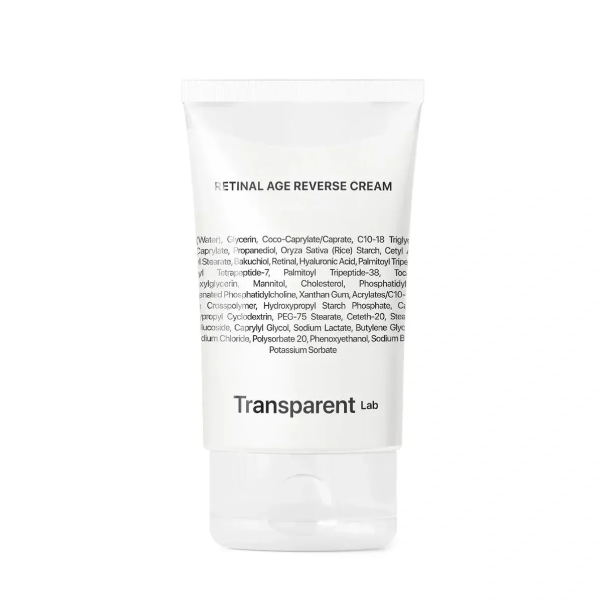 Transparent Lab Retinal Age Reverse Cream — тюбик із видимим складом