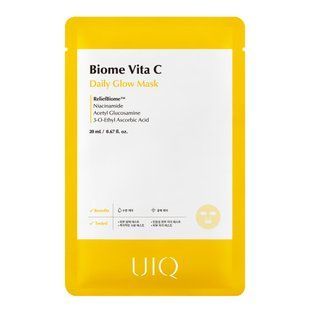 UIQ Biome Vita C Daily Glow Mask (Освітлювальна тканинна маска з вітаміном C), 20 мл 8809771751843 фото