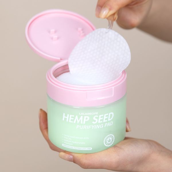 Lalarecipe Hempseed Purifying Pad (Очищуючі тонер-пади з коноплею для чутливої і проблемної шкіри), 70 шт 8809675771893 фото