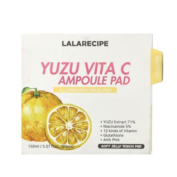 Lalarecipe Yuzu Vita C Ampoule Pad (Освітлюючі пади з екстрактом юдзу та вітаміном С), 80 шт 8809675771909 фото