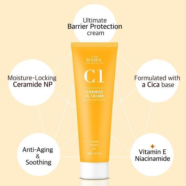 Cos De BAHA Ceramide 1% + Niacinamide Cream (Крем для обличчя з керамідами), 45 мл 8809240319239 фото