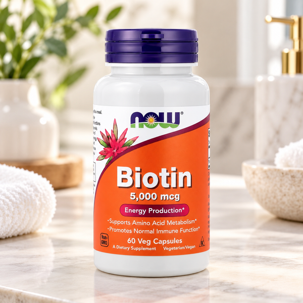 NOW Foods Biotin (Дієтична добавка біотин 5000 мкг), 60 капсул 733739004710 фото