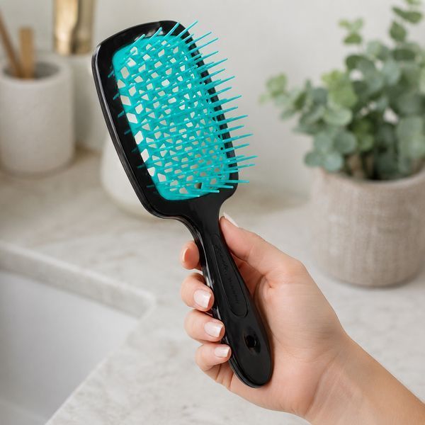 Janeke Superbrush The Original (Гребінець для волосся, чорний з бірюзовим), 1 шт 8006060654773 фото