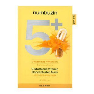 Numbuzin No.5+ Glutathione Vitamin Concentrated Mask (Освітлювальна маска з глутатіоном і вітаміном C), 27 мл 8809652582221 фото