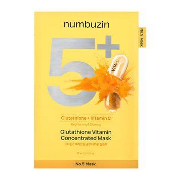 Numbuzin No.5+ Glutathione Vitamin Concentrated Mask (Освітлювальна маска з глутатіоном і вітаміном C), 27 мл 8809652582221 фото